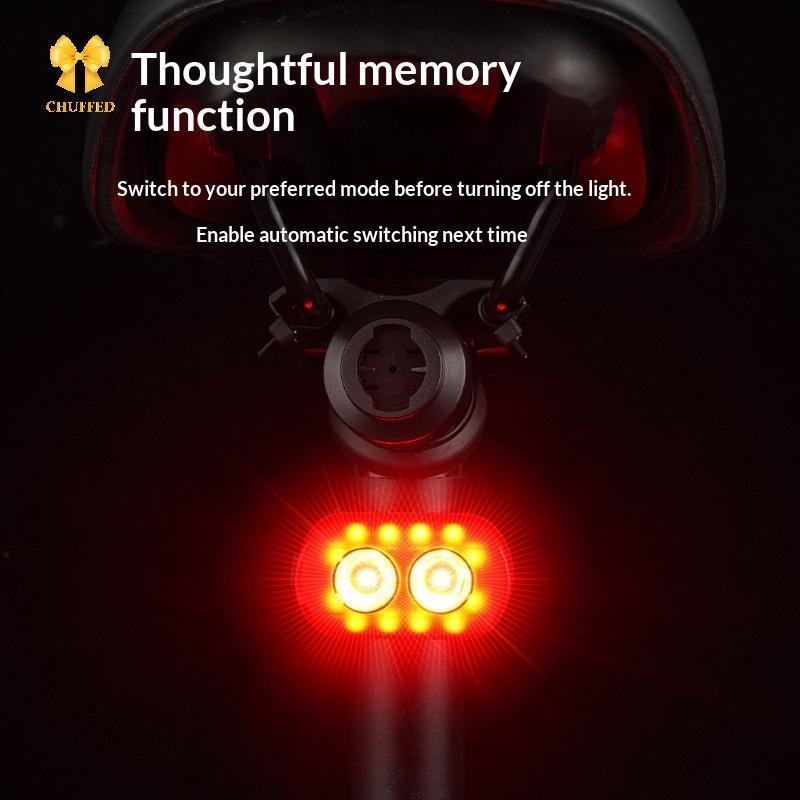 [Chuffed-t] Đèn xe đạp phía trước phía sau có thể sạc lại Xe đạp Đèn pin USB để chiếu sáng xe đạp Tr