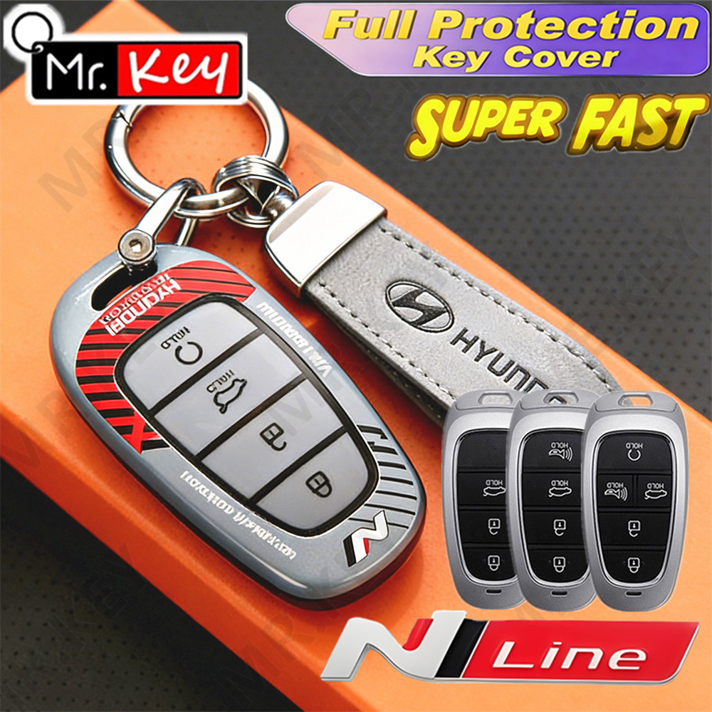 [Mr.Key] Vỏ chìa khóa N Line Racing cho Hyundai Sonata Nexo DN8 Santa Fe TM Tucson NX4 Staria Ioniq