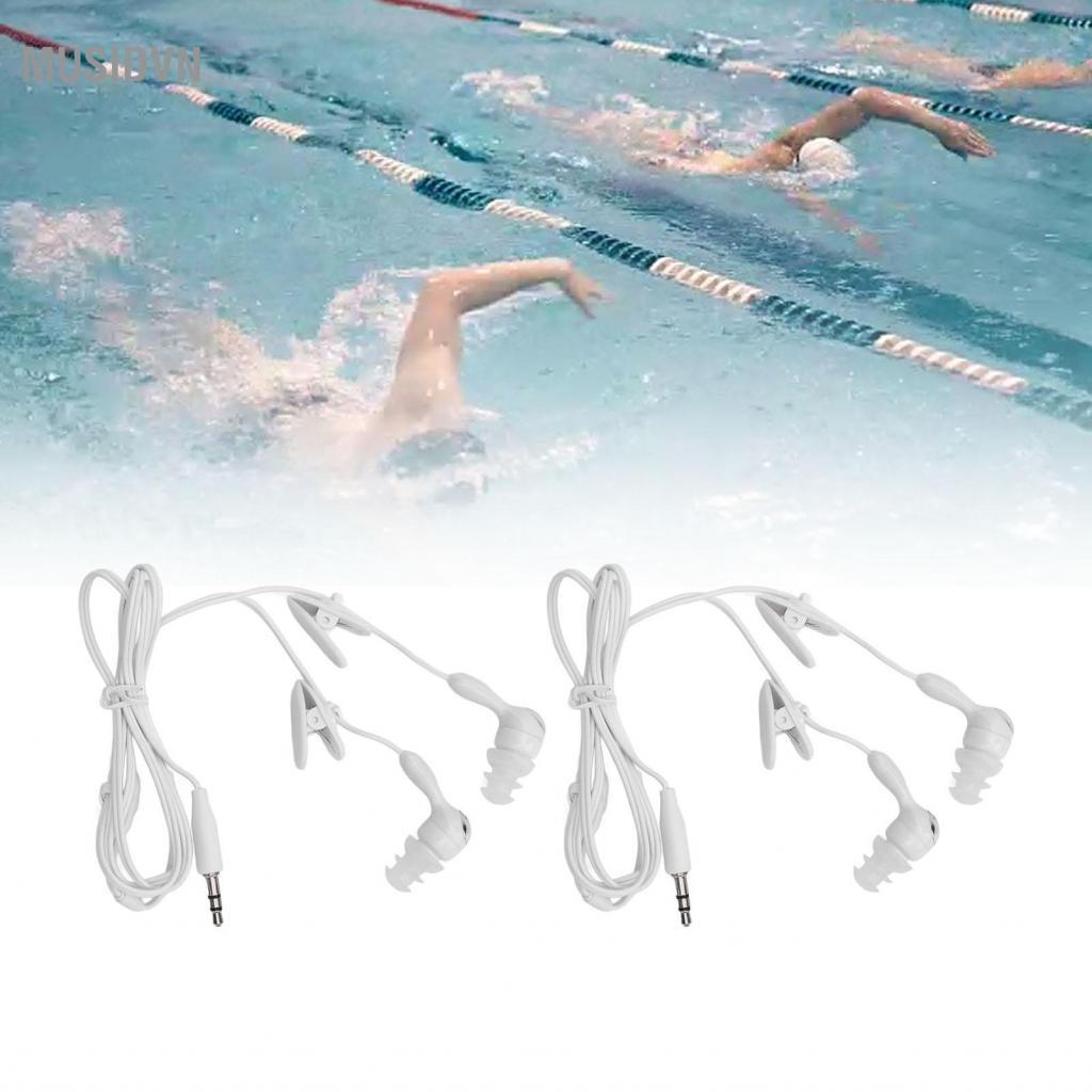 Musidvn Tai nghe có dây IP68 Tai nghe 3,5mm chống thấm nước Âm thanh chất lượng rõ ràng để đi bơi