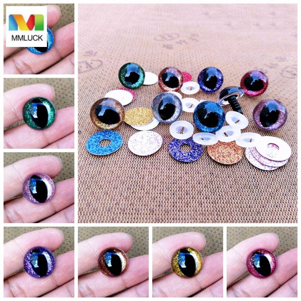 MMLUCK Mắt An Toàn Cho Amigurumi, Mắt Mèo Thú Nhồi Bông Mắt An Toàn Cho Móc, Phụ Kiện Thủ Công Sáng 