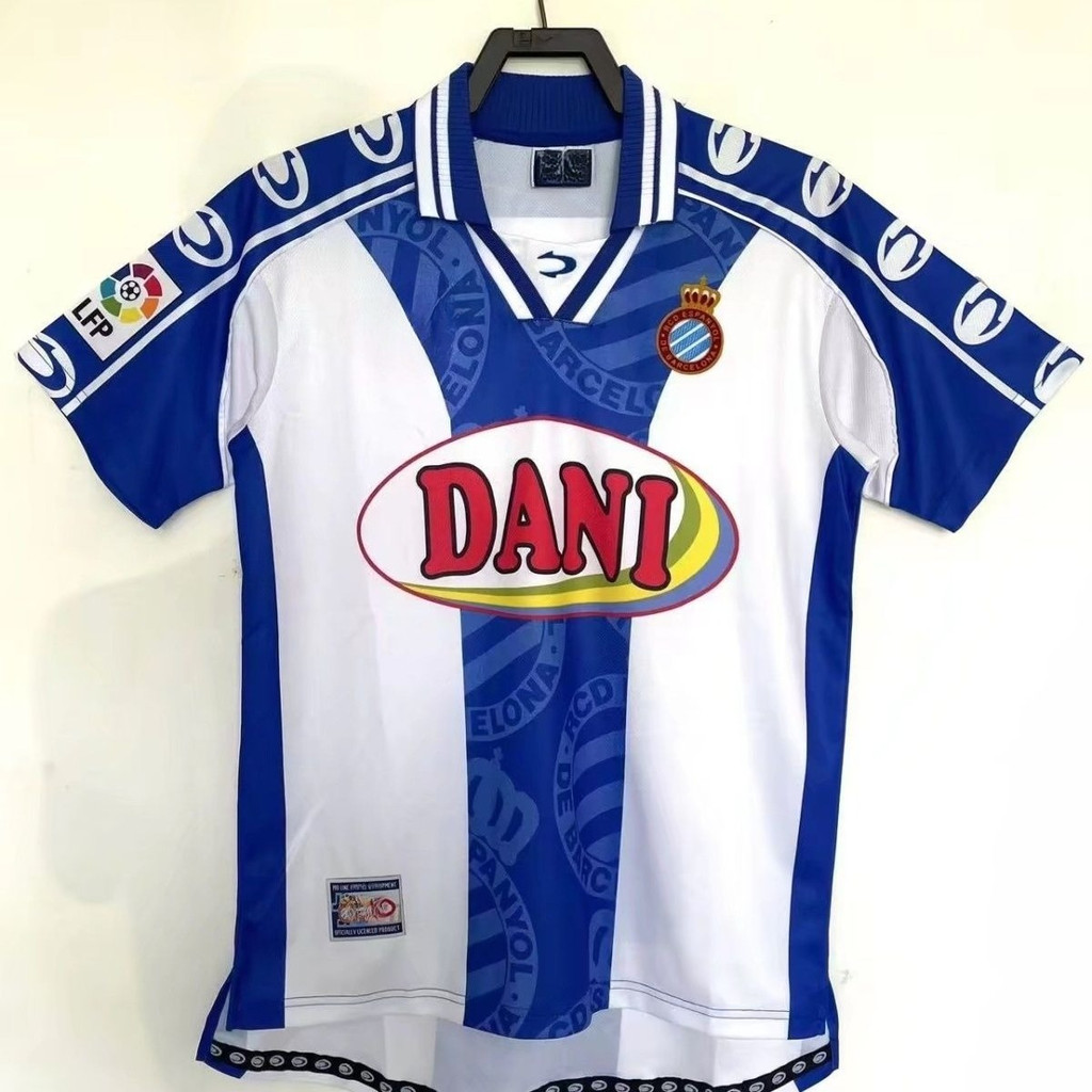 Cổ điển 1999 Espanyol - Áo bóng đá sân nhà kỷ niệm, có thể thêu logo/tên
