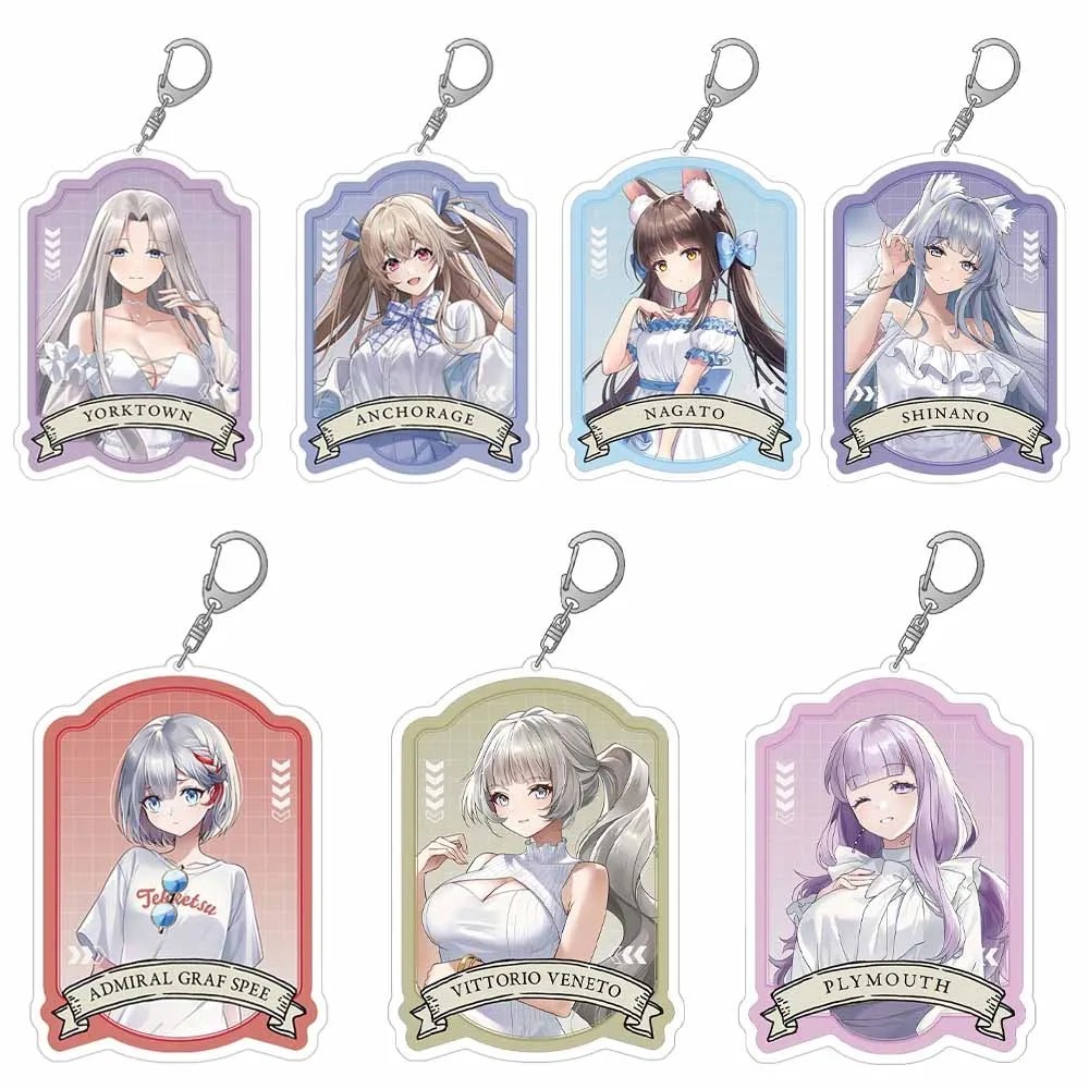 Móc khóa Azur Lane Anime Game Shinano Nagato Yorktown Anchorage phụ kiện treo balo túi xách mica acr