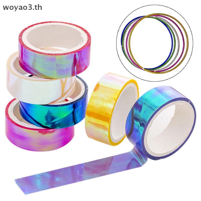 [Woyao] 500cm Holographic RG Prismatic Glitter Tape Hoops Sti Rhythmic Gymnastics Ring Trang trí Thi