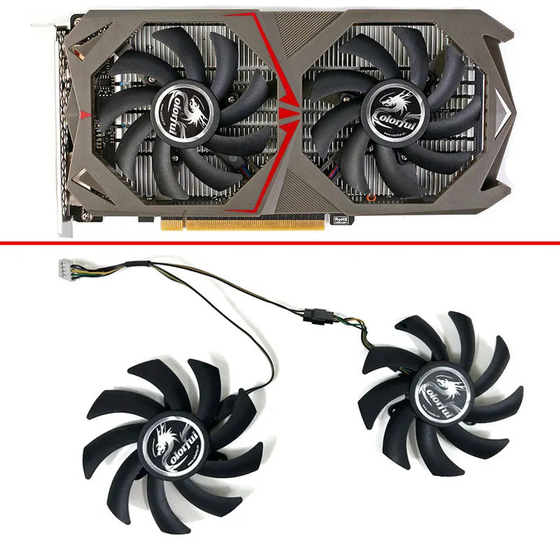 2 Chiếc Quạt Làm Mát 83MM 4PIN DIY 85MM iGame GTX1650 SUPER Ultra 1630 1050 GTX1050Ti GPU FAN Cho Nh