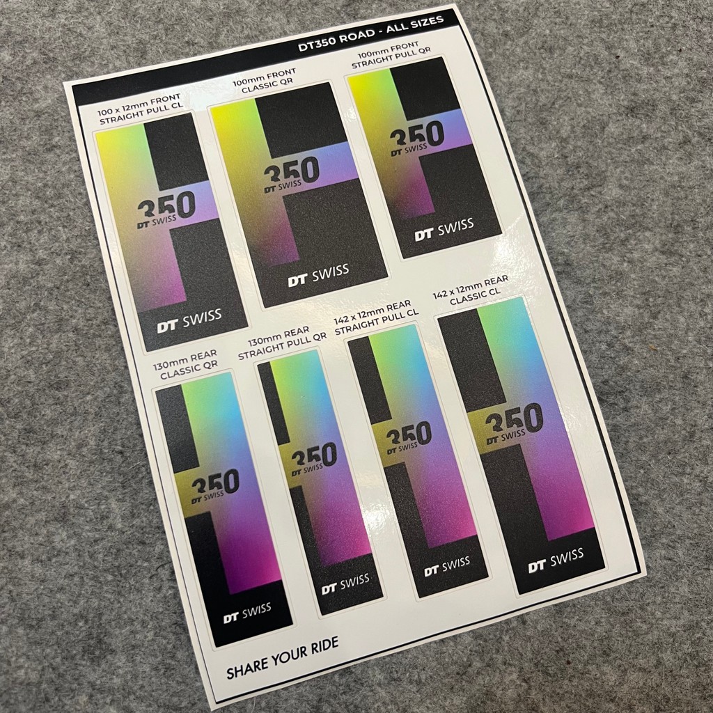 Thích hợp cho DT SWISS 350 Bộ bánh xe đường trường Trung tâm Nhãn gốc Thay đổi màu Vỏ nhãn dán trang
