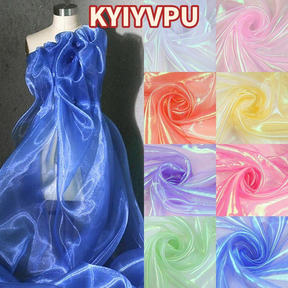 Vải Organza KYIYVPU, Vải tuyn Laser Sáng Bóng Mỏng, Trang Trí Vải Tulle Trong Suốt Organza Váy Vải C