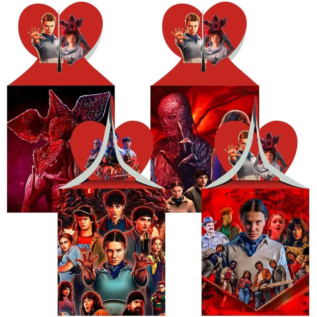 DSOE 12 Chiếc Stranger Season 5 Món Quà Tiệc Hộp Kẹo Hộp Goodie, Stranger Season 5 Đồ Dùng Dự Tiệc C