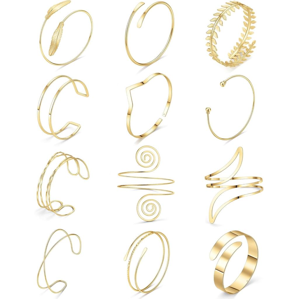 SAMOCO 12 Chiếc Vòng Tay Cho Nữ Cánh Tay Trên Vòng Tay Vòng Tay Vòng Tay Có Thể Điều Chỉnh Băng Tay 