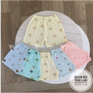 Set 5/10 Quần Đùi Chục Sơ Sinh Thun Lạnh Màu Họa Tiết Cho Bé Gái Bé Trai 4-15kg Vải Mềm Mát