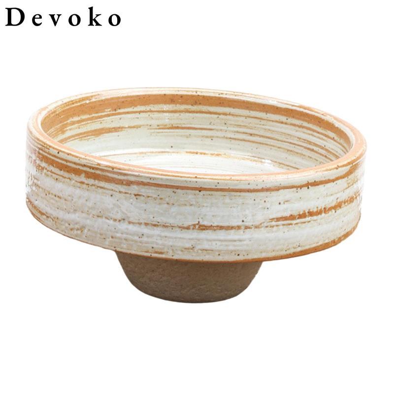 Devoko Gốm Ikebana Bát Nhỏ Nhật Bản Ikebana Dụng Cụ Trang Trí Trung Tâm Hộp Đựng Đồ Gốm Cho Bàn Trà 