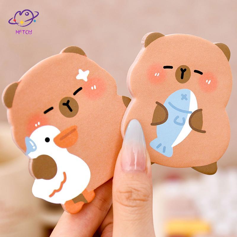 HFTOY 60 Tờ Capybara Post Stiy Notes Chất Lượng Cao Dễ Thương Có Thể Tái Sử Dụng Stiy Notes Hoạt Hìn