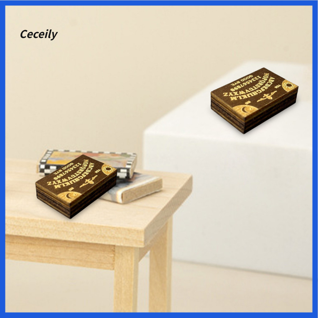 Ceceily Trang trí phong cách cổ điển Thu nhỏ Ouija Board Vintage Thu nhỏ Ouija Spirit Board có ngăn 