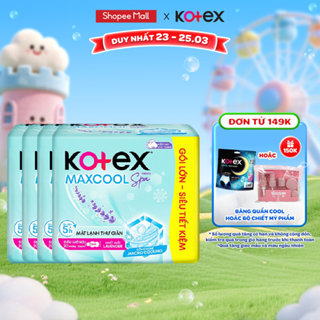 [Bao Bì Thay Đổi Theo Từng Đợt Nhập Hàng] Combo 4 gói băng vệ sinh Kotex Maxcool French Spa Siêu mỏng cánh 23cm(20M/gói)