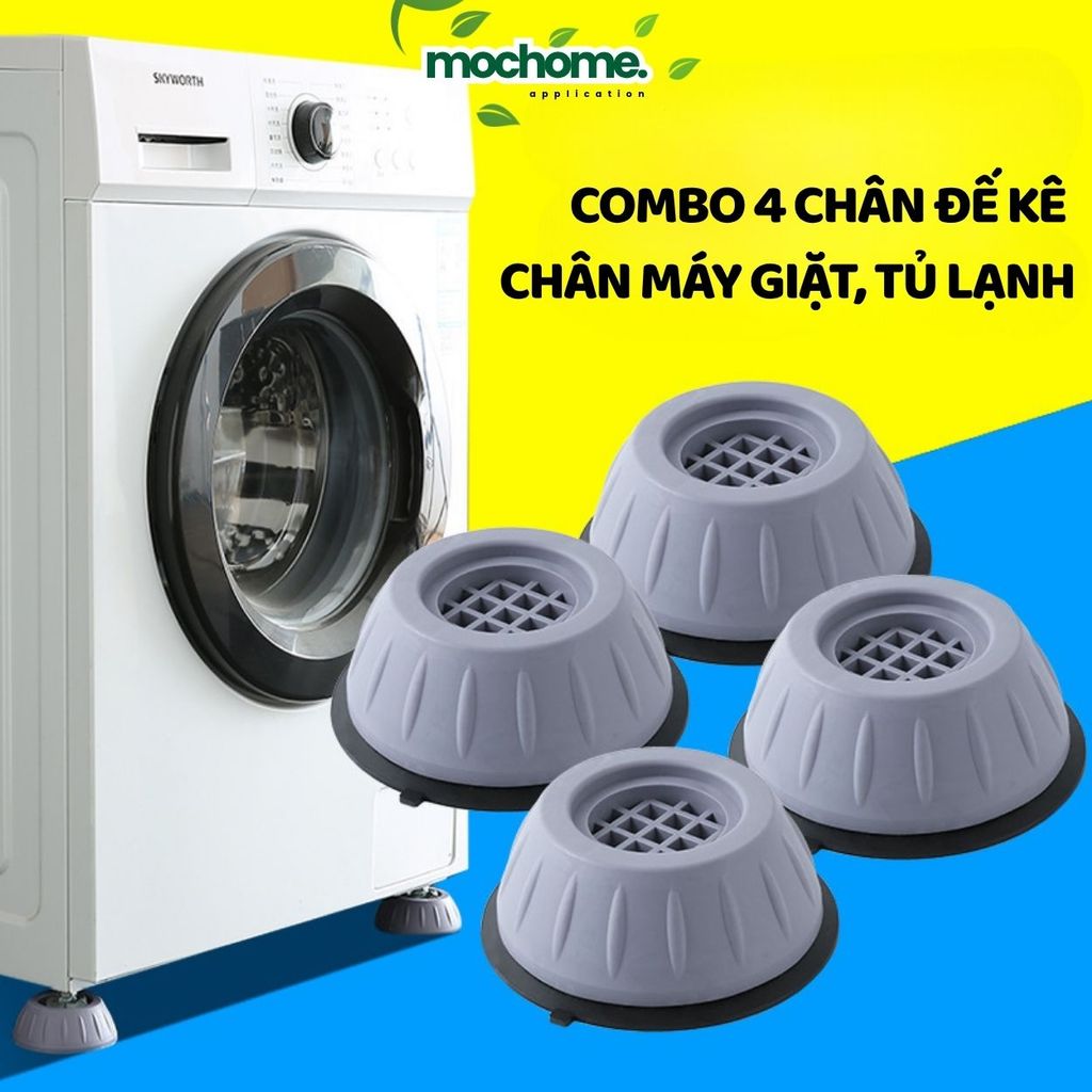 Combo 4 Chân Đế Máy Giặt MOChome - Miếng Đệm Cao Su Chống Rung Lắc, Chống Ồn & Cách Điện Cao Cấp
