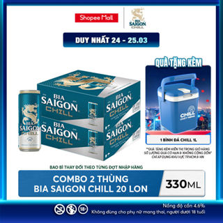 Nồng độ cồn 4.6% - Combo 2 Thùng 20 lon Bia Saigon Chill 330ml