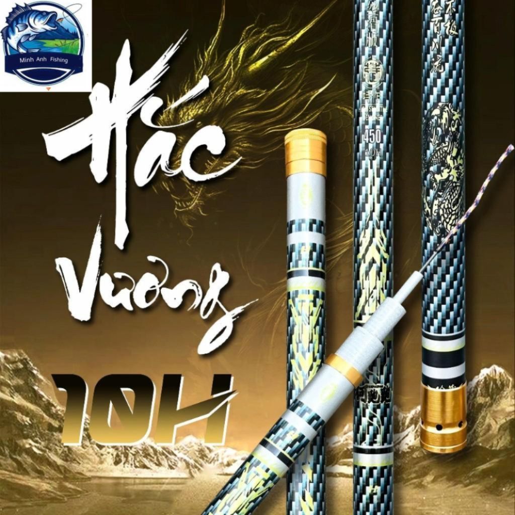 Cần câu Đài Hắc Vương 5H-6H-10H, phân bố lực 19i-28i, tặng kèm ngọn phụ, giá tốt nḣất