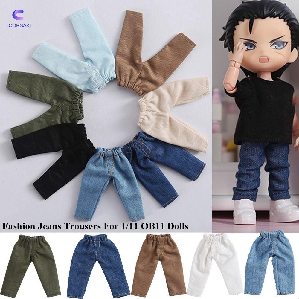 Quần búp bê CORSAKI, Quần áo búp bê dễ thương thời trang, Quần jean Mini 8 màu cho 1 / 11 OB11 / Obi