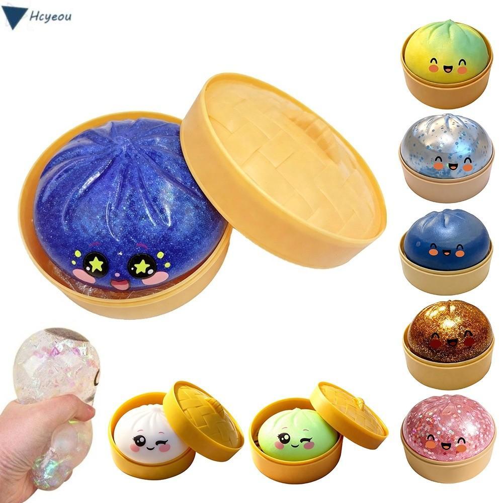HCYEOU Bánh Bao Đồ Chơi Squishy, Lấp Lánh Với Máy Hấp Bún Nhồi Bông Squishy Pinch Le, Chậm Đàn Hồi M