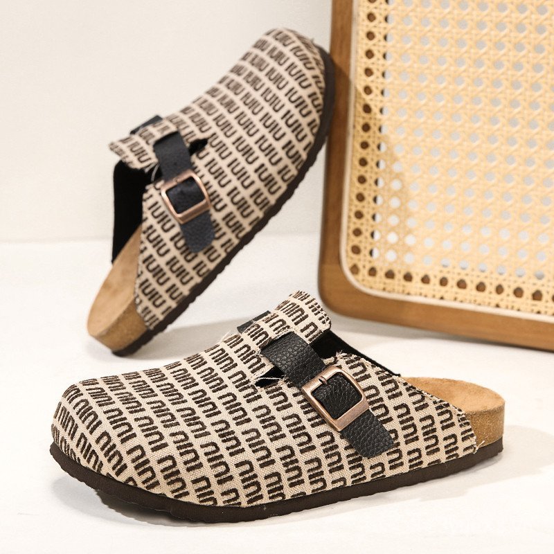 Dayuan All-Match Bốn Mùa Baotou Birkenstock Cork Dép Mules Ngoài Trời Đi Biển Nam Nữ Giày