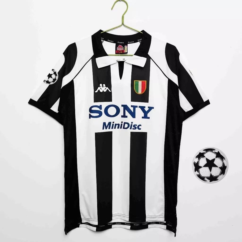 1997 / 98 Juventus Retro Edition Áo sơ mi bóng đá ngắn tay tại nhà dành cho nam