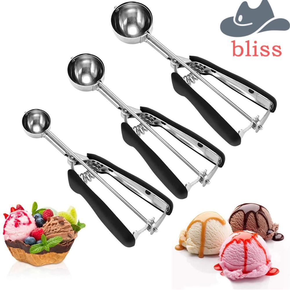 BLISS Kem Muỗng Bánh Quy Thép Không Gỉ Thực Phẩm Khẩu Phần Cắt Cho Dưa Hấu Thịt Viên Bột Đá Bóng Đào