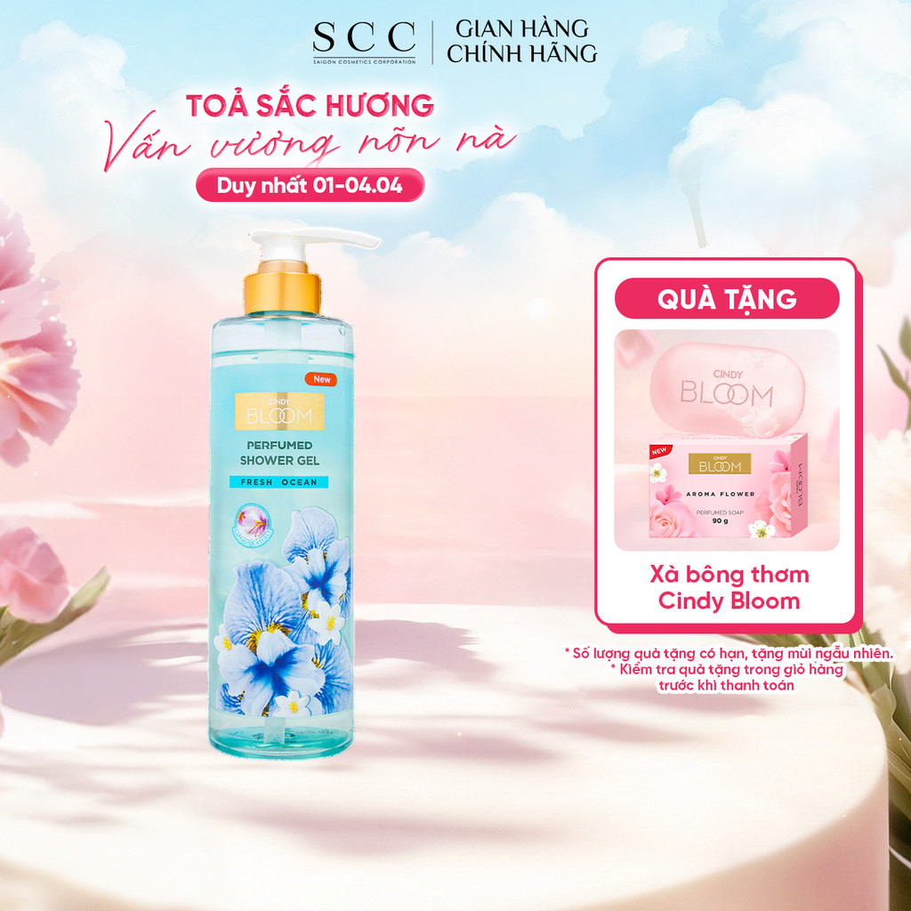 Sữa Tắm Nước Hoa CINDY BLOOM Fresh Ocean Hương Năng Động Trẻ Trung 640g