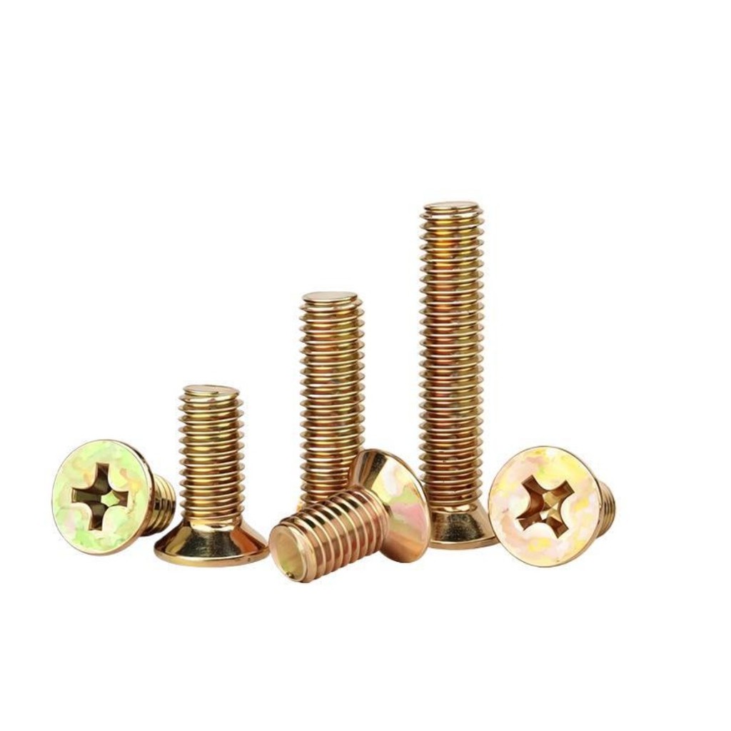 Màu Kẽm Phillips Flat Head Vít Countersunk Head Bolt Machine Wire M3 / M4