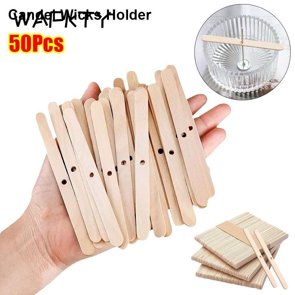 WAPKTY 50 Cái Dụng cụ làm Candel, Giá đỡ bấc Candel bằng gỗ DIY, Thiết bị định tâm 114mm bền bỉ Phụ 