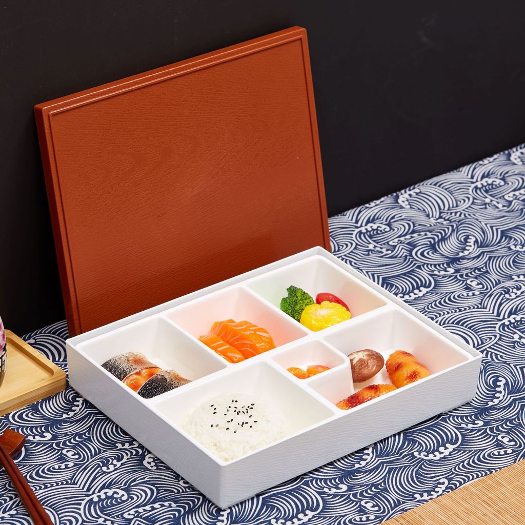 2026 Phong Cách Mới Nhật Bản Lót Trắng Chịu Nhiệt Độ Cao Bento Hộp Hình Chữ Nhật Sushi Bento Hộp Gói