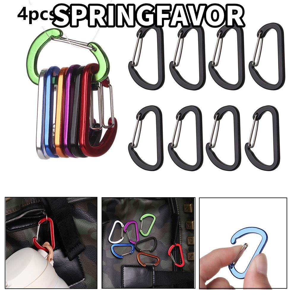 SPRINGFAVOR 4 Móc Khóa Chữ D 7 Màu Chất Lượng Cao Karabiner Carabiner