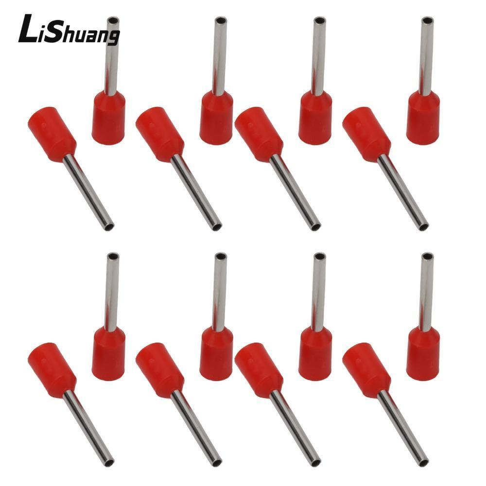 LISHUANG 1000 Cái Bộ Đầu Nối Ferrule Dây, cho AWG22 (0.5mm2) Dây Cách Nhiệt Màu Đỏ Ferrules Terminal