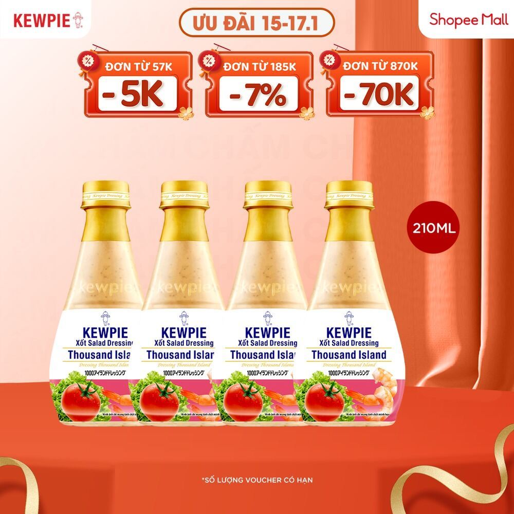Combo 4 Xốt Salad Dressing Thousand Island Kewpie 210ml