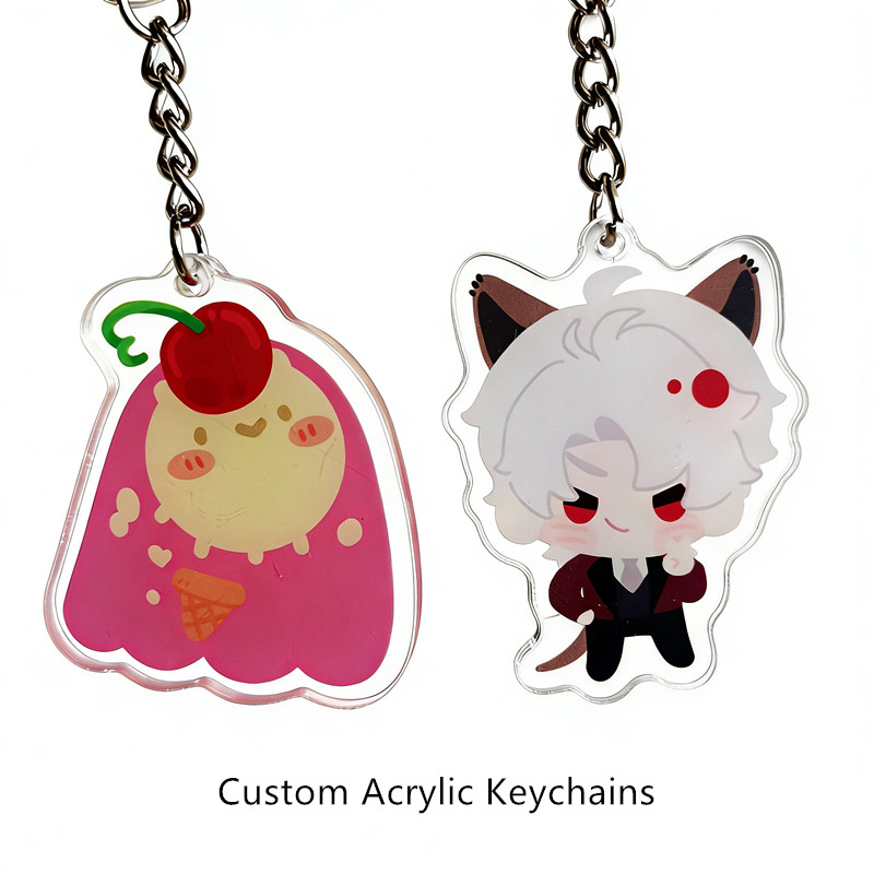 Wholesale Custom Clear Acrylic Keychain Kawaii Cartoon Anime Character Photos