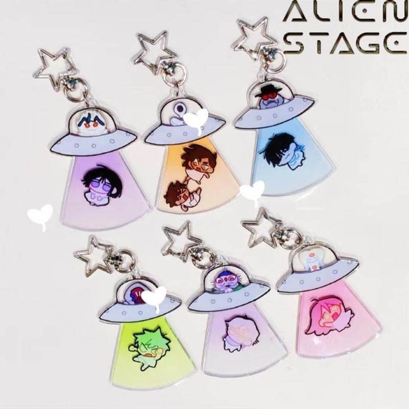Anime Alien Stage Mizi Sua Till Ivan Hyuna Luka Cosplay Keychain Acrylic Airship Pendant Keyring