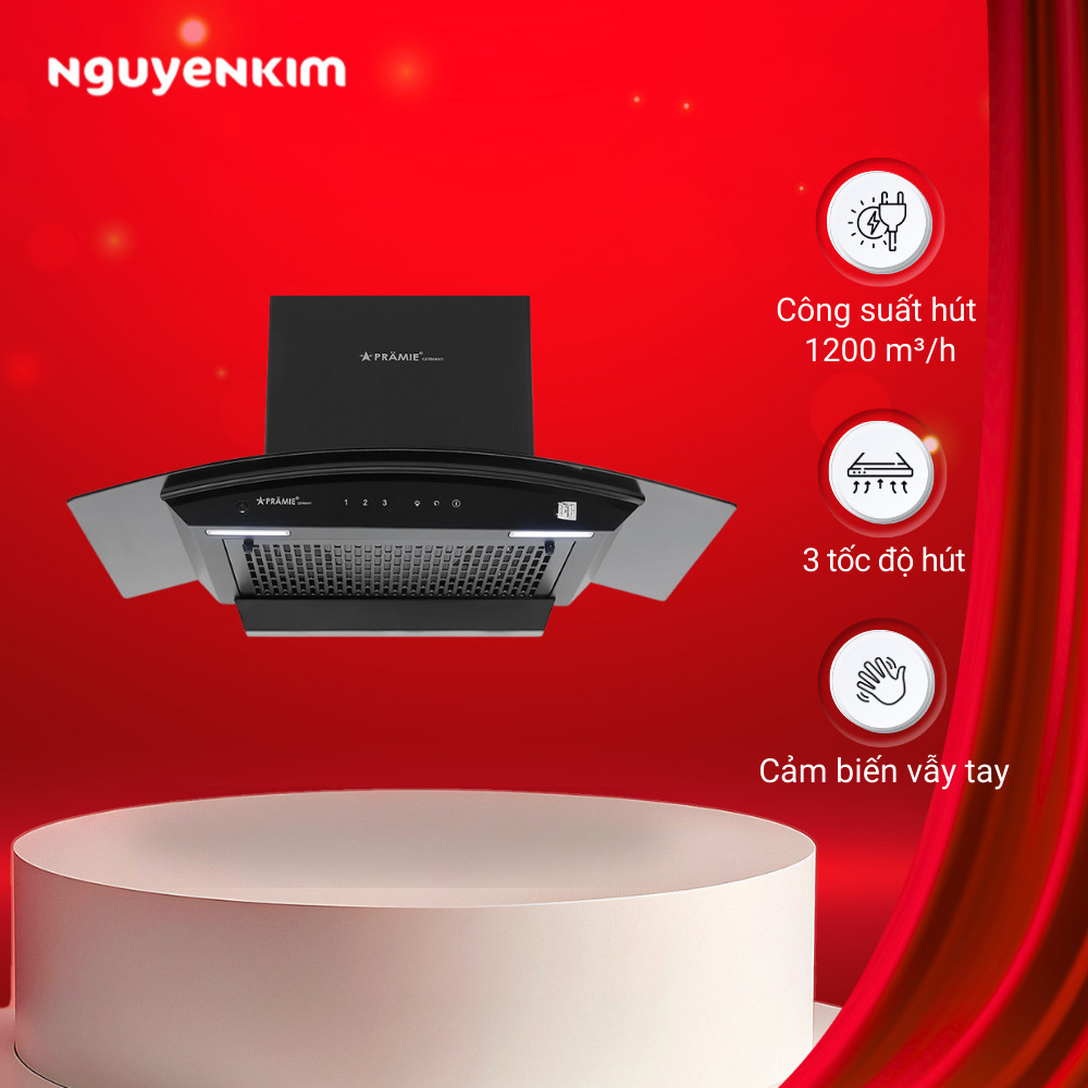 Máy hút mùi kính cong Pramie AC23 - 700