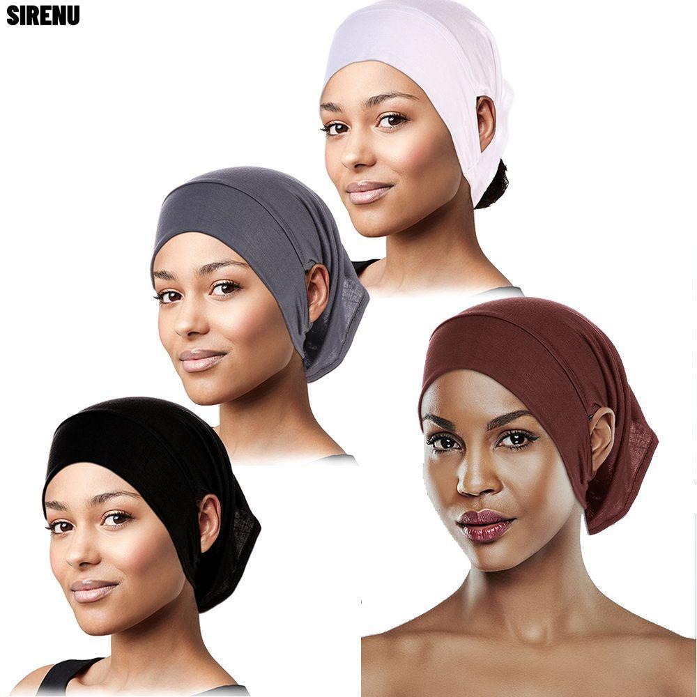 SIRENU Nữ Hijab Co Giãn Sẵn Sàng Bandanas Mũ Hijab Mũ