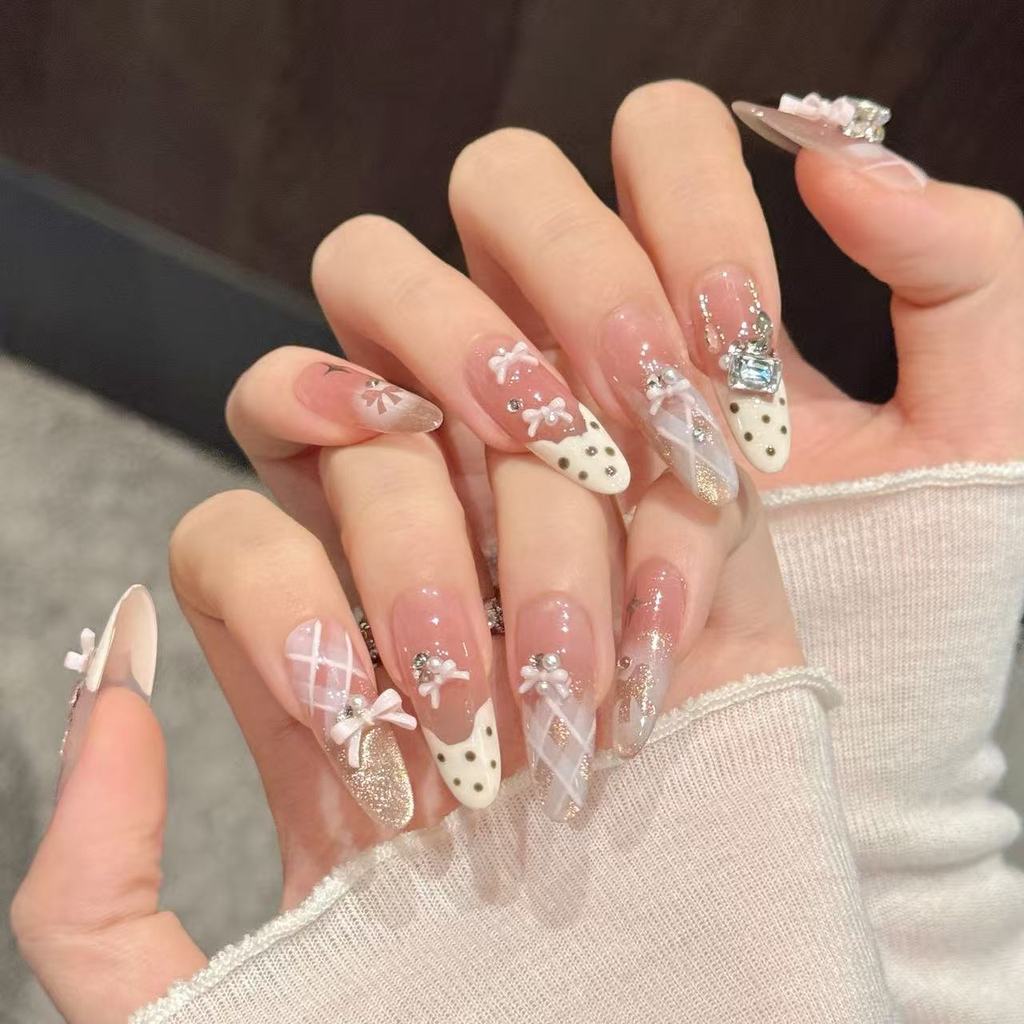 Rikaman mousse phô mai miu Series Phong cách ngọt ngào Phương pháp trắng không đều chấm bi Nhãn dán 