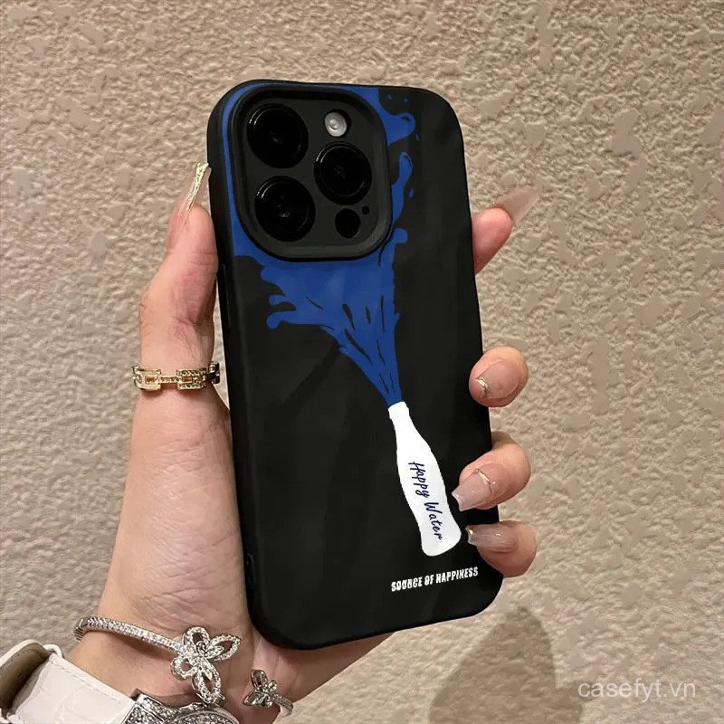 Ốp Điện Thoại Jet Blue Soda Xếp Ly Thích Hợp Cho iPhone 16promax 15promax 11 12 13 14 pro max xr xsm