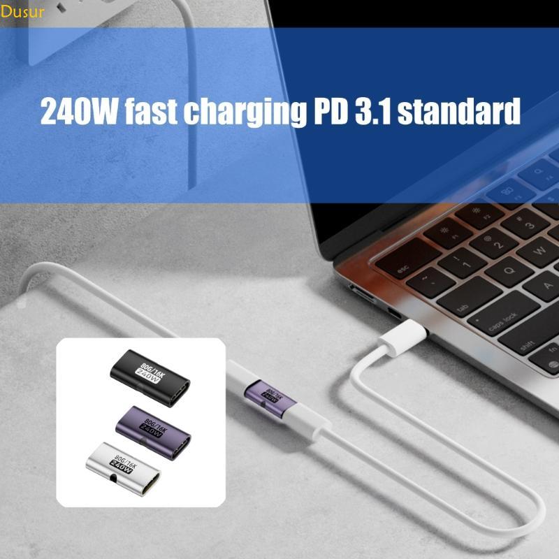 Bộ chuyển đổi USB4 0 kim loại rắn Dusur có hộp số nhanh 80Gbps
