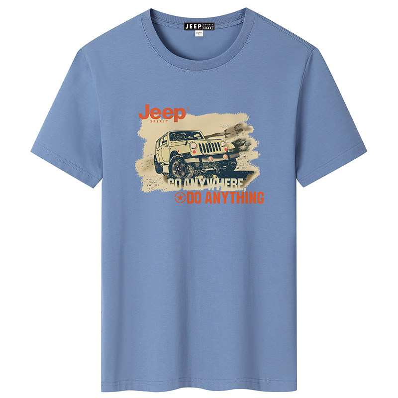 áo thun nam cao cấp áo thun nam Áo thun nam cộc tay JEEP SPIRIT Jeep cổ tròn 100% cotton mùa hè đơn 