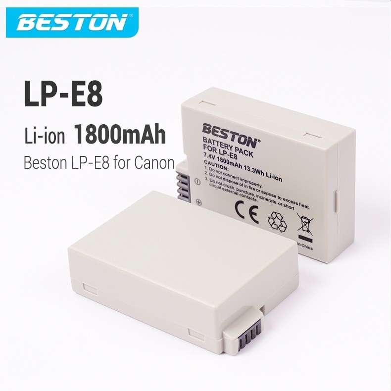 Pin/Sạc Máy Ảnh Beston LP-E8 1800mAh dùng cho máy ảnh Canon 550D 600D 650D 700