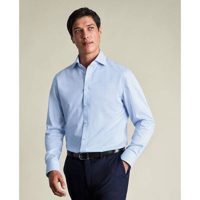 CHARLES TYRWHITT - Áo sơ mi nam cổ bẻ tay dài kẻ sọc Greenwich_FOA0012-CFW