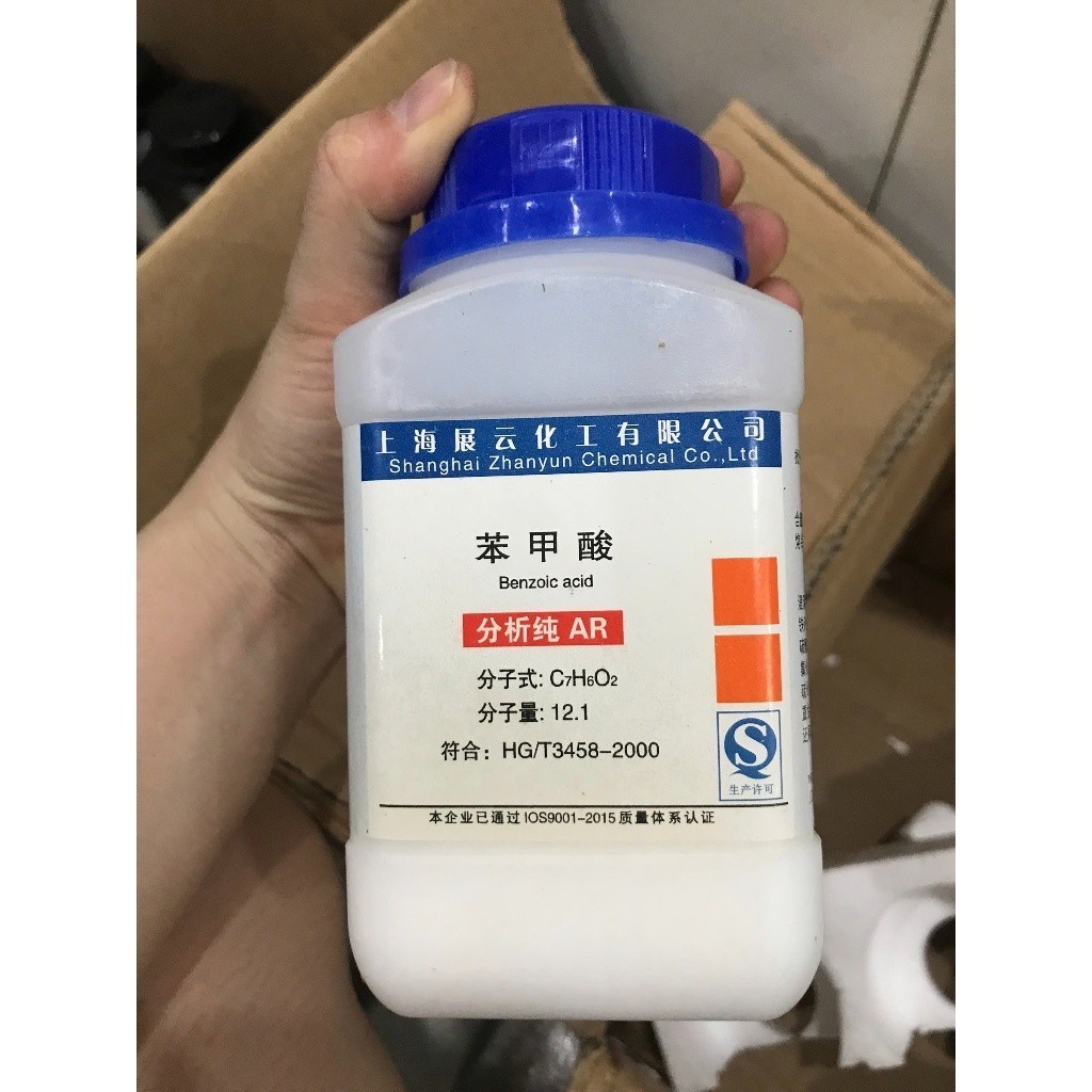 Chất Benzoic acid Axit benzoic C7H6O2 chai 250g CAS 65-85-0 HCPTN