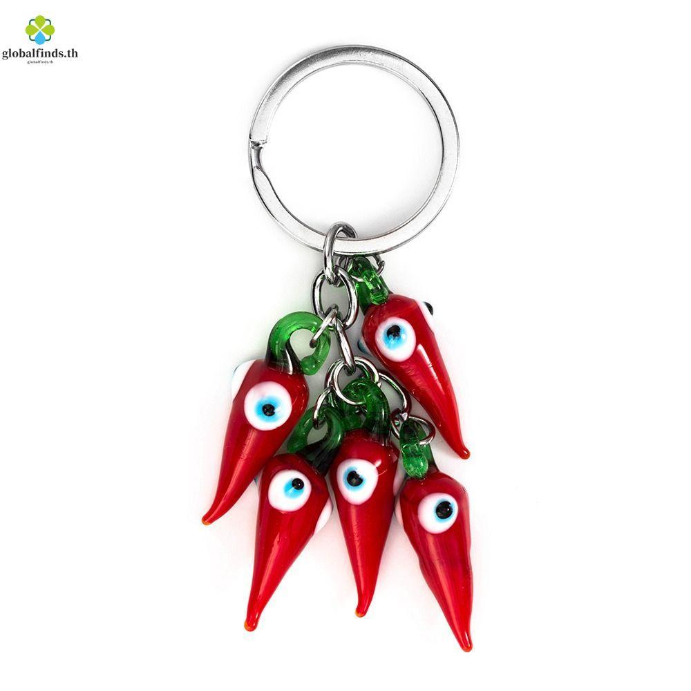 LFINDS Lucky Eye Red Chilli Móc khóa, Evil Eye Red Chilli Evil Eye Móc khóa mắt, Móc chìa khóa xe hơ