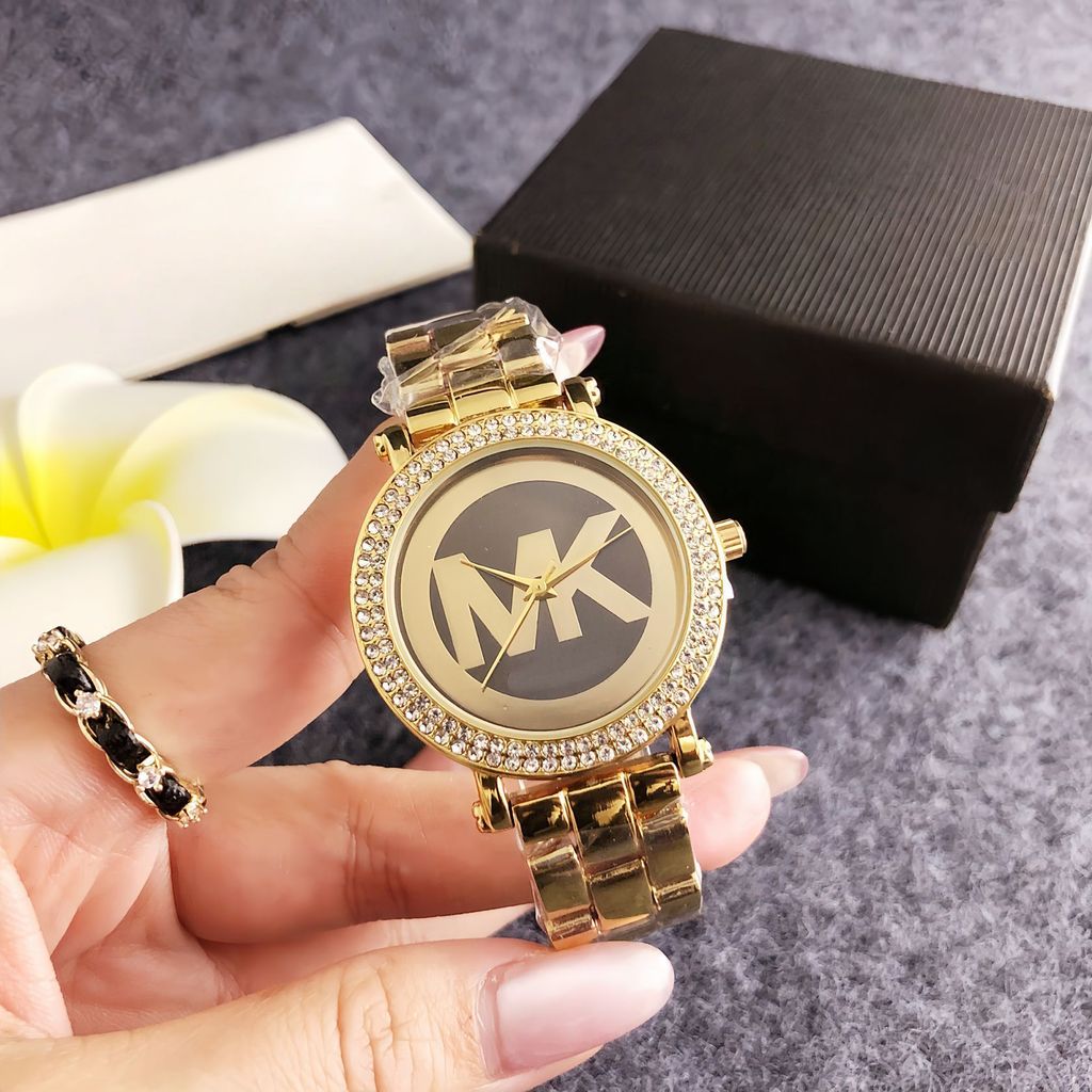 MK Vàng Đồng Hồ Kim Cương Nhẫn Thép Vàng Dây Đồng Hồ Nữ Đồng Hồ Đồng Hồ Đồng Hồ Nữ Đồng Hồ Vàng Kim 