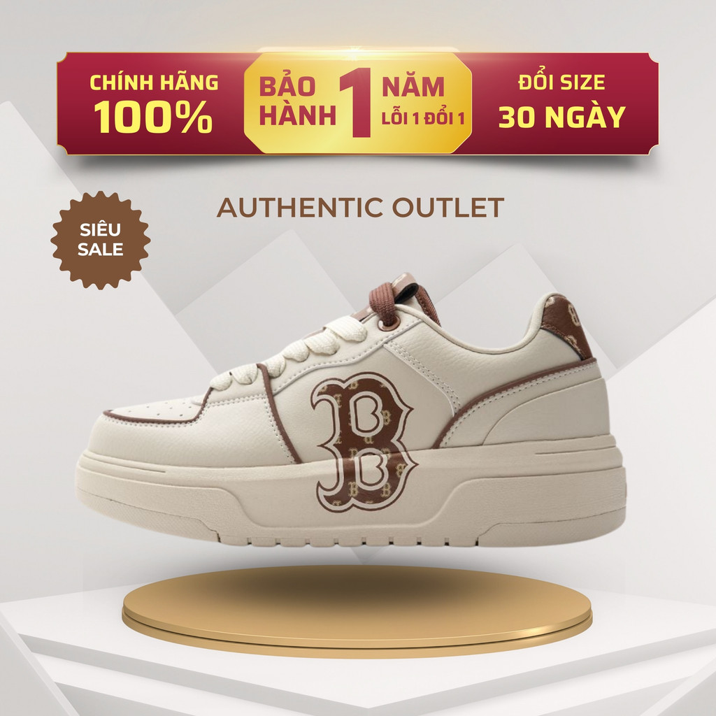 Giày MLB Chunky Liner classic monogram b nâu chính hãng, giày sneaker thể thao cổ thấp b nâu (CBN) (