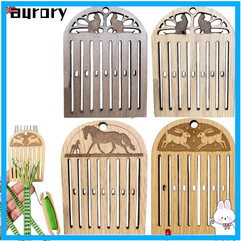 AURORY Bộ Dệt Huddle Cứng, Thiết Kế Di Động Bộ Dệt Lưng Kích Thước Nhỏ, Bộ Dụng Cụ Tự Làm Xây Dựng B