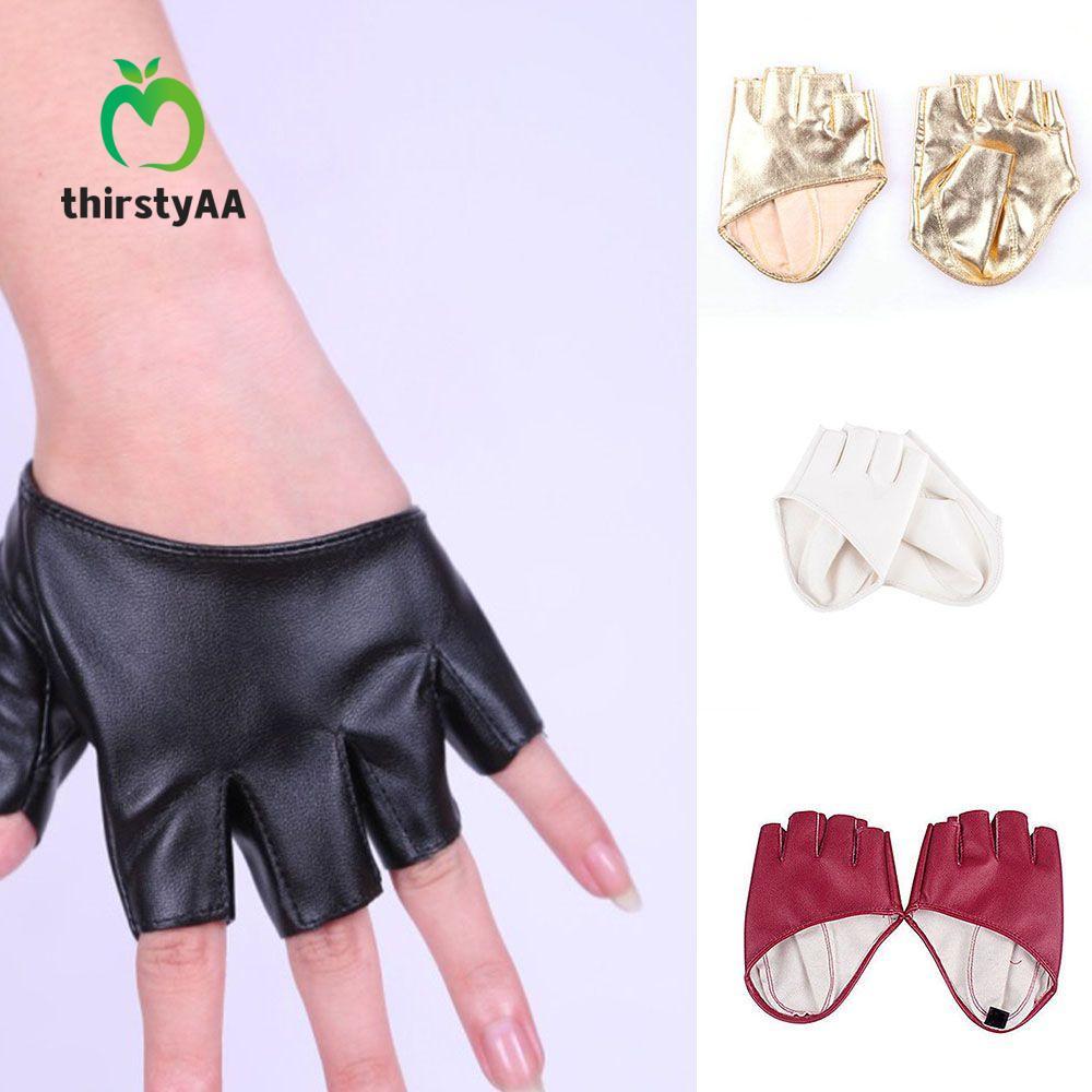 THIRSTYAA Half Palm Show PU Leather Fashion Pole Dance
