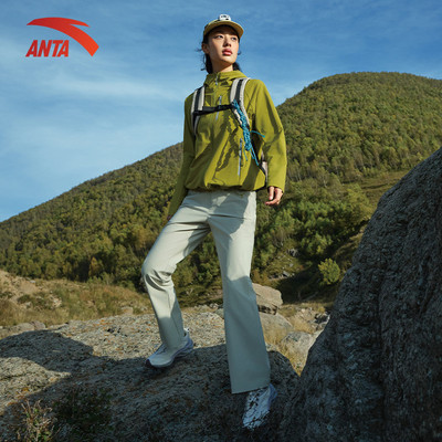 ANTA Quần dài thể thao nữ, chất liệu softshell, quần thể thao leo núi trekking ngoài trời chống thấm nước 1626A6504U