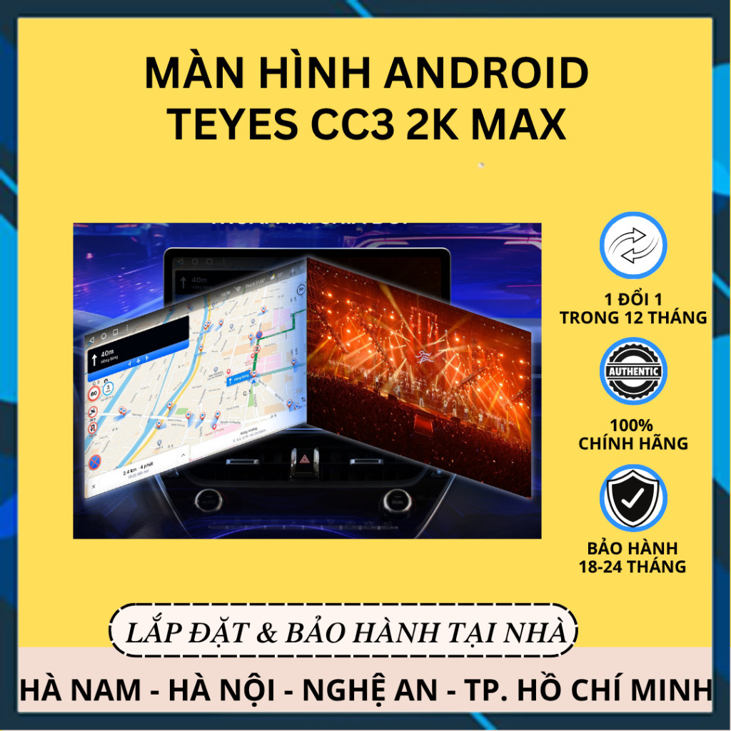 [Hàng mới về] Màn hình android Teyes CC3 2K MAX - 13Inch/11,5Inch - Ram 6GB Rom 128G - Liền Camera 3
